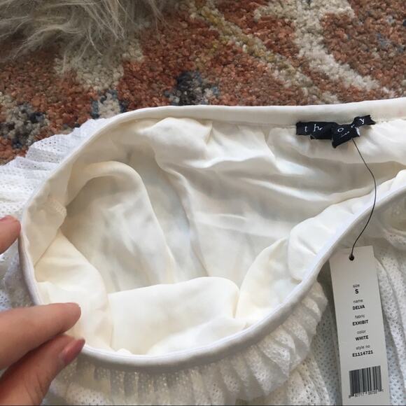 Theory ‘Delva’ Pleated Burnout White Maxi Skirt - Picture 5 of 5